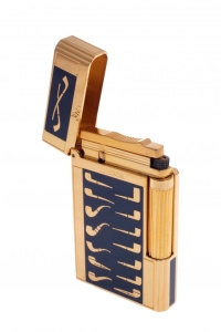 Зажигалка Lubinski трубочная "Celebration", золото с синим