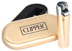 Зажигалка CLIPPER Кремниевая Металлическая Розовое Золото & Серебро CM0S118
