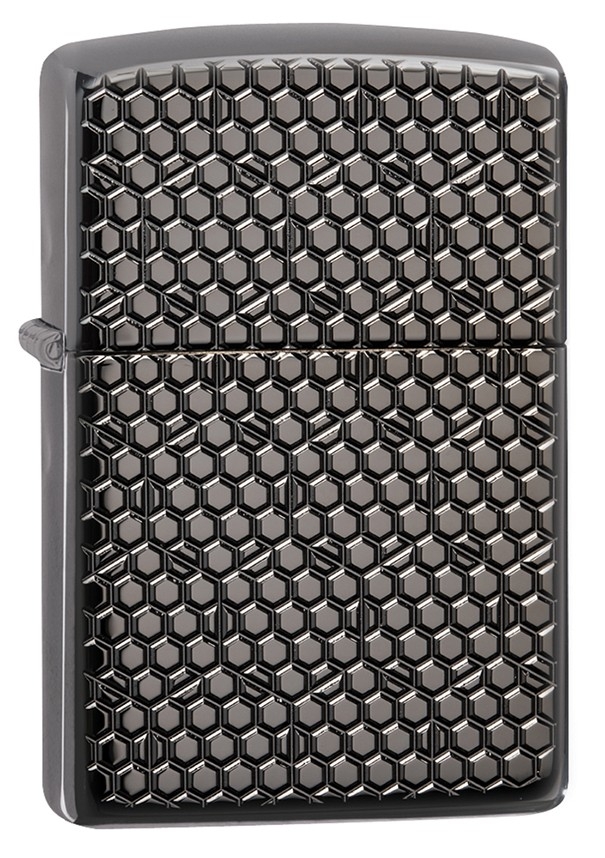 Зажигалка ZIPPO Hexagon Design корпус Armor™ с покрытием Black Ice®