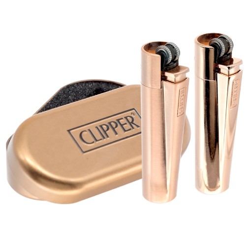 Зажигалка CLIPPER Кремниевая Металлическая Розовое Золото CM0S057