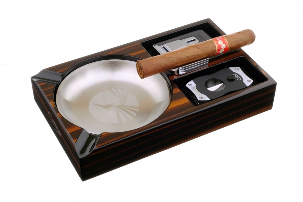 Пепельница Colibri Windsor на 3 сигары, Макассар
