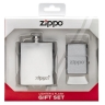 Подарочный набор ZIPPO: фляжка 89 мл и ветроустойчивая зажигалка Brushed Chrome