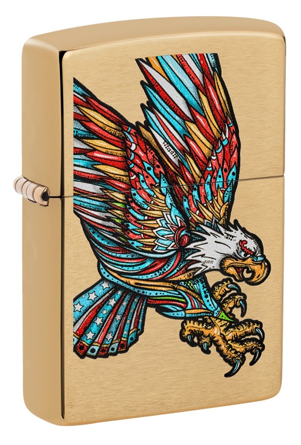 Зажигалка ZIPPO Tattoo Eagle Design с покрытием Brushed Brass
