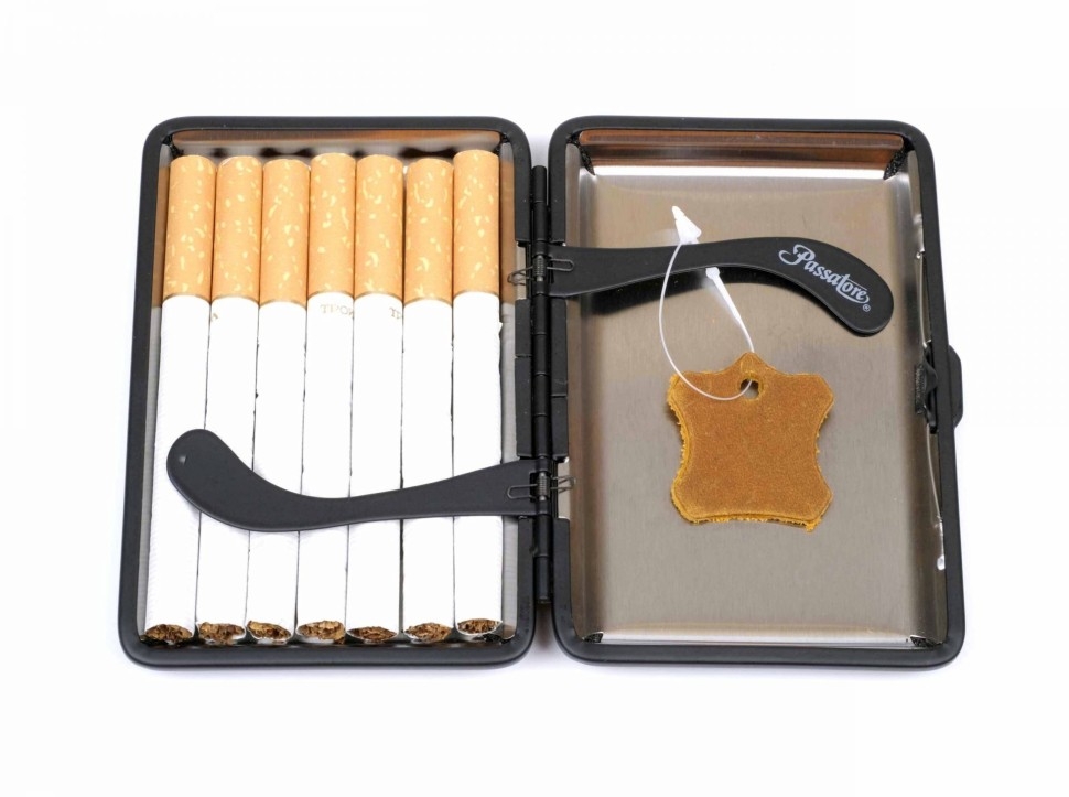 Портсигар Passatore на 14 сигарет, натуральная буйволиная кожа, Светло-коричневый