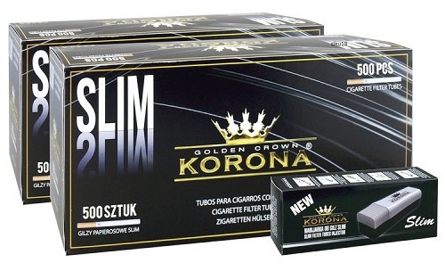 Комплект KORONA:гильзы сигаретные Slim 500х2 + машинка для набивки гильз