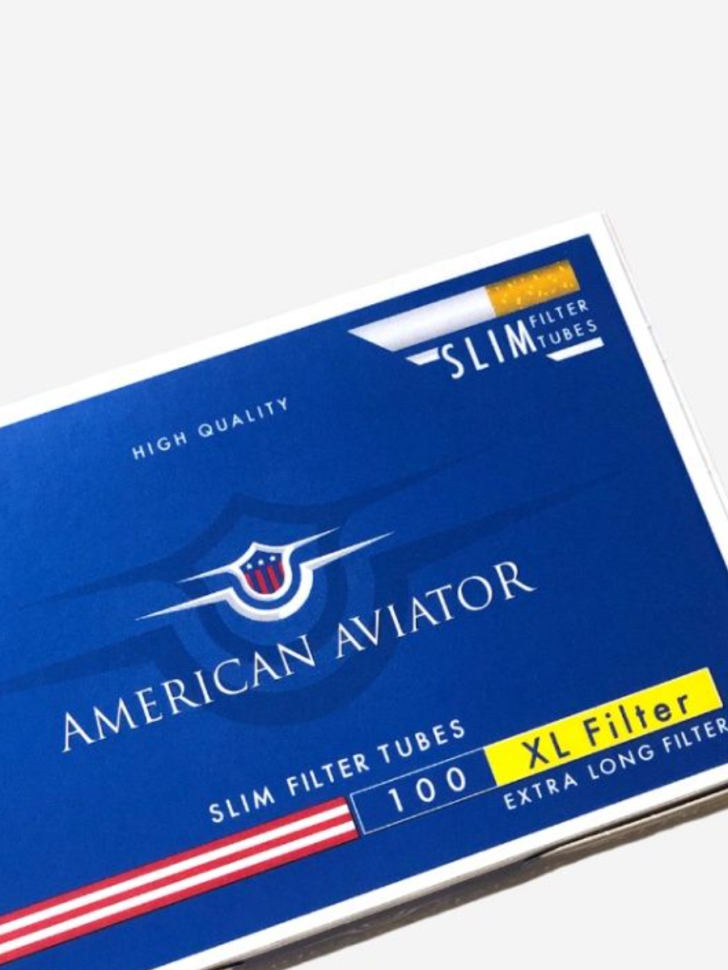 Гильзы сигаретные American Aviator Slim Extra Long XL 100 (Оранжевый)